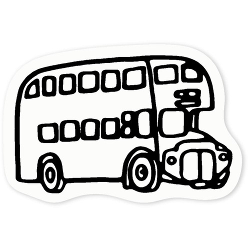 London bus clear - clear, sticker