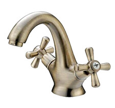 Rubinetto Miscelatore per lavabo Bronzo manopole a croce serie sofia da bagno 