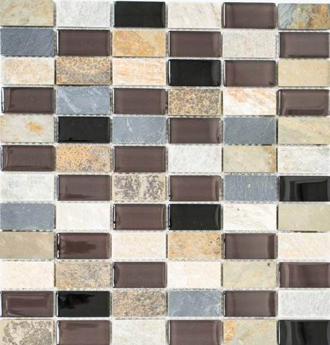 Mosaico mattone vetro pietra - mosaico,