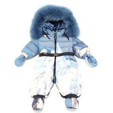 0925Z completo TUTA sci girl bimba MANUDIECI real fur padded snowsuit 