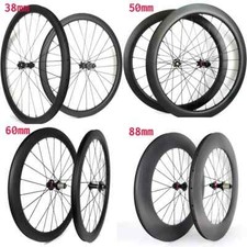 Set ruote in fibra di carbonio 700C bici da strada freno a disco 38/50/60/88mmx23/25mm 24 fori