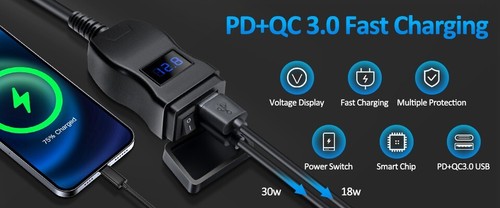Caricatore usb moto 3 - 5v, 3.1a