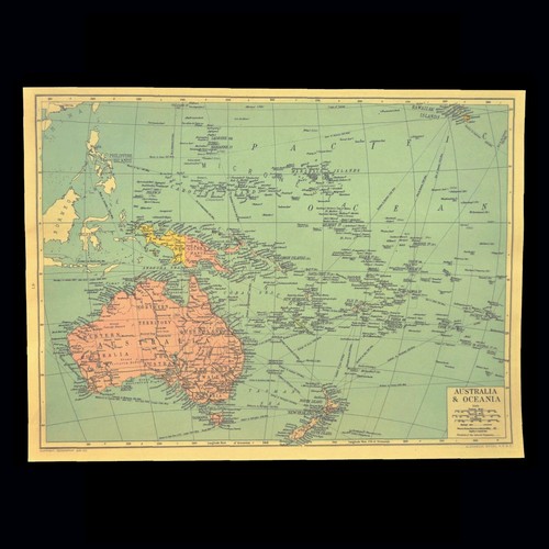 Mappa vintage oceania - vintage, isole
