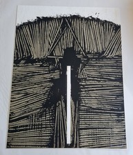 EMILIO SCANAVINO   litografia e collage  prototipo con impronte