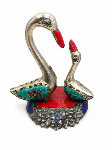 Coppia statuine cigno vintage