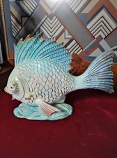 Grande Pesce In Ceramica Sesto Fiorentino  Vintage Cm 42 