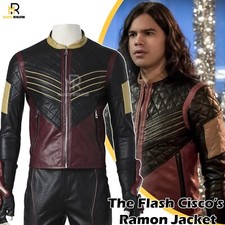 Costume cosplay trapuntato diamante riverbero flash Cisco Ramon's The Flash giacca di pelle
