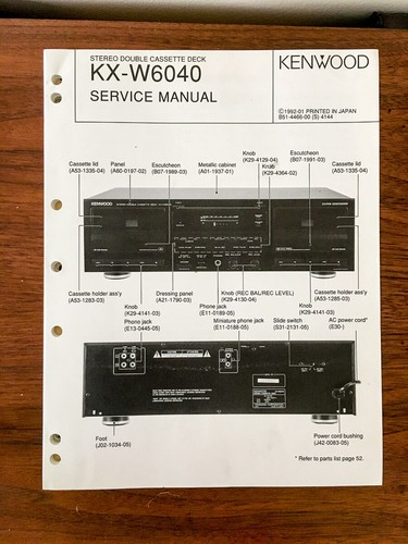 Kenwood w6040 manuale di - manuale,