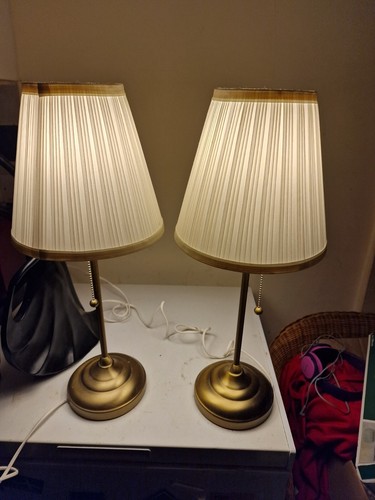 Pair ikea brass pull - brass, cord
