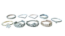 Lotto 9 Anelli Pandora Argento