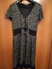 Vestito Donna Manica Corta Fiori Brillantini Strass L Lunghezza Al Ginocchio 