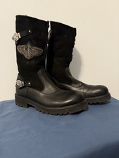 Mens Blk Lthr And Suede Boots