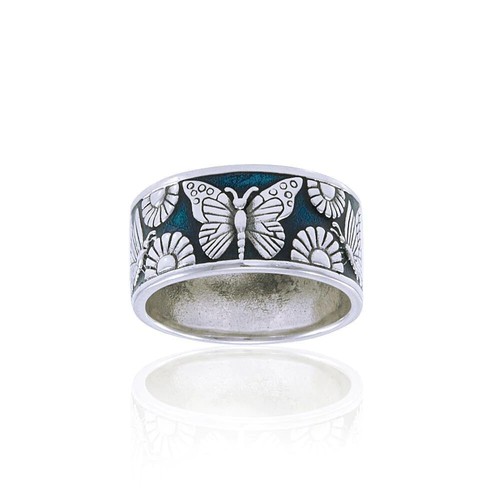Farfalla fiore 925 anello - farfalla,