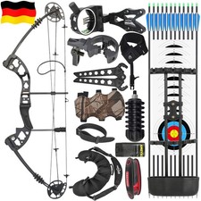 Set Arco Composto 30-55lbs Visiera Regolabile Arco Sportivo Frecce Carbonio Caccia