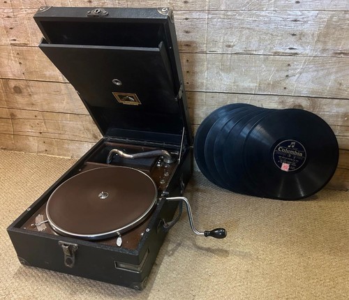 Antique hmv 102 hand crank - hmv,