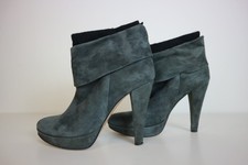 STIVALETTO SCARPE CAMOSCIO BATA USATO GRIGIO 36 10.5 CM STIVALE TACCO TACCHI