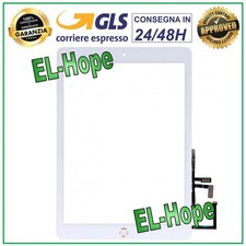 TOUCH PER APPLE IPAD 5 AIR WIFI 3G CHIP A1822 A1823 VETRO BIANCO + TASTO HOME