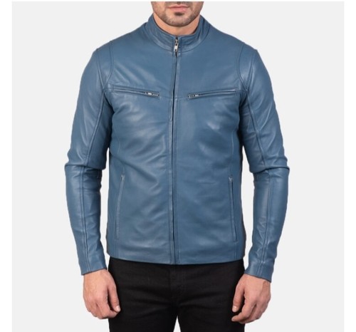 Giacca uomo blu - vera, pelle