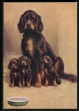 Gordon Setter con tre ragazzi