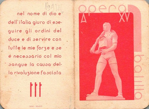 Ba316 tessera fascista opera - ba316,