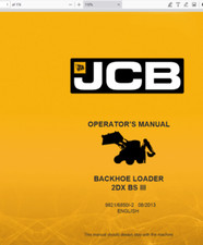 JCB 2DX BS III 3 Terne Caricatore Operatore Manuale Proprietario 9821-6850 PDF USB