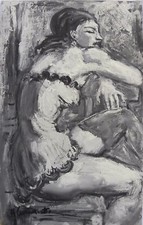 Arnaldo CARPANETTI (Ancona 1898- Milano 1969) ATTESA Olio su masonite cm 81x51