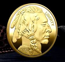 Moneta 50 dollari Indiano 2024 Bufalo placcata oro Riproduzione USA 1 oz.