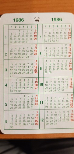 Calendario rolex 1986 - calendario,