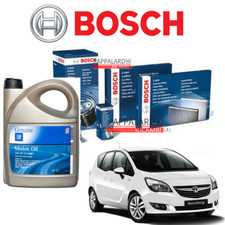 KIT TAGLIANDO FILTRI BOSCH + OLIO OPEL MERIVA B 1.4 GPL 88KW 120CV DAL 2011-2017