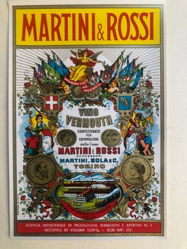 Martini rossi bottel label - &,