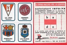 FIGURINA CALCIATORI PANINI 1972/73 - NUOVA - N.579 COPPA - U.T. ARAD/..