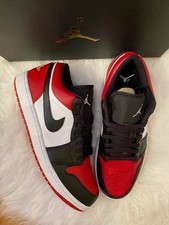 Nike Jordan 1 Low Bred Toe (Black Red) NUOVE - varie taglie