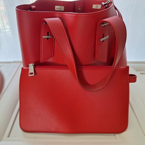 Borsa bauletto rossa con - borsa,