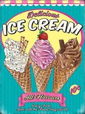 Delizioso Cartello In Acciaio Di Gelato Piccolo 200Mm X 150Mm (Og)