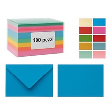 Confezione da 100 pezzi Biglietti bigliettini bianchi e colorati con bustina