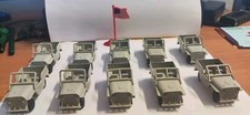 Lotto 10 Jeep Militari Giocattolo Colore Grigio in Plastica Fanteria Americana.
