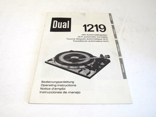Dual 1219 manuale - , di