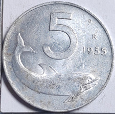 5 Lire 1955 R Italie Italy -