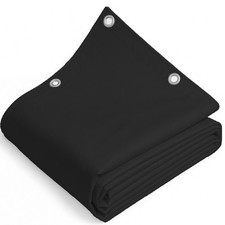 Telone Occhiellato Telo in PVC 650 gr/mq Impermeabile Pesante Rinforzato Nero