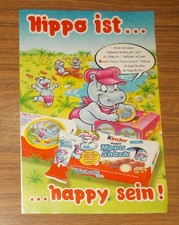 Rara Pubblicità Ferrero Bambini HAPPY HIPPO SNACK Hippo is... happy be 1996