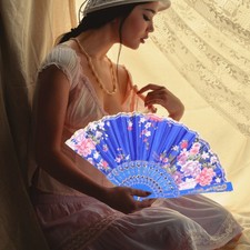  6 pezzi di ventaglio pieghevole floreale spagnolo, ventaglio vintage, ventaglio