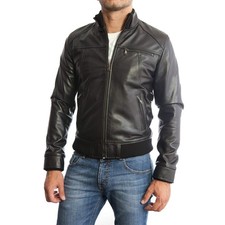 Giubbotto Bomber In Vera Pelle
