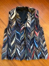 gilet peliccia striscie visone