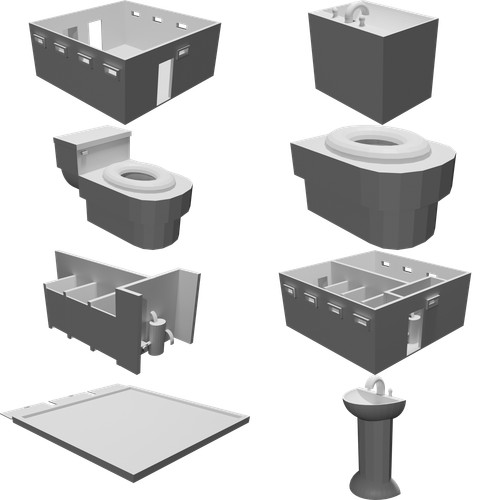 Edificio bagno pubblico per - pubblico,