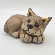 RARE LINCE GATTO FELINO THUN CERAMICA ITALY BOLZANO CAT LYNX BOBCAT BROWN