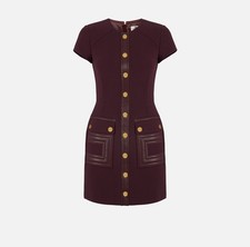 ELISABETTA FRANCHI Abito in doppio crêpe con dettagli logo AB81957E2 A/I25