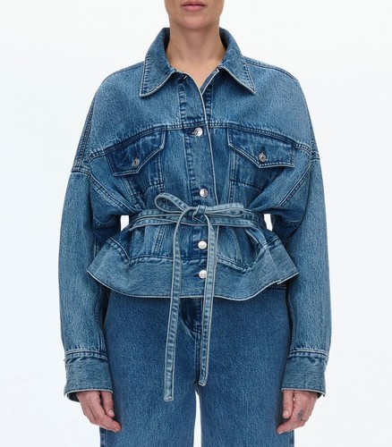 Giacca denim cravatta boxy 1 - giacca,
