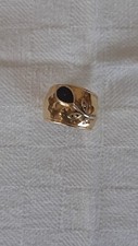 Anello Fascione Oro 750 18 Kt. Diamantini Onice Vintage