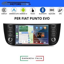 Autoradio CARPLAY Wireless Fiat Per Punto Evo Con Navigatore Wi-FI Nero 2+64GB