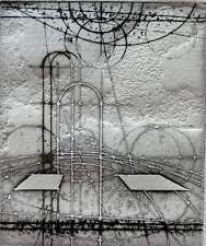 Portale Walter Valentini Opera Acquaforte Carta Quadro Geometrico 40,5x53x5